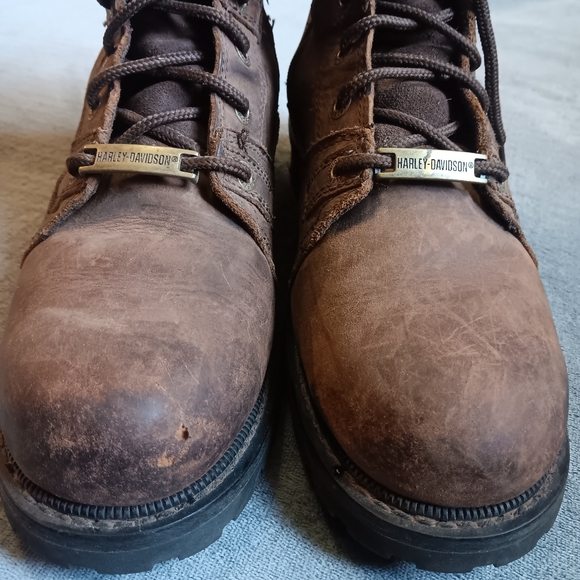 Harley Davidson Mens 10 M Rustic Brown Leather Riding Boots Rugged Motorcycle - Picture 4 of 13